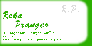 reka pranger business card